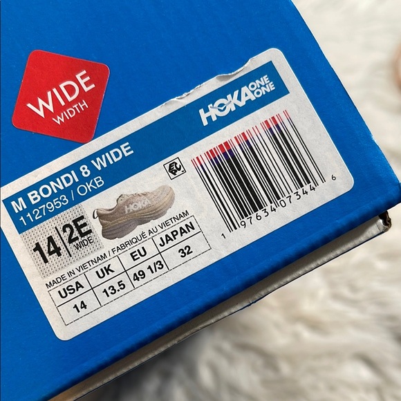 HOKA ONE ONE Bondi 8 'Oat Milk Barley' 1127953-OKB Size 14W NEW - Picture 13 of 15